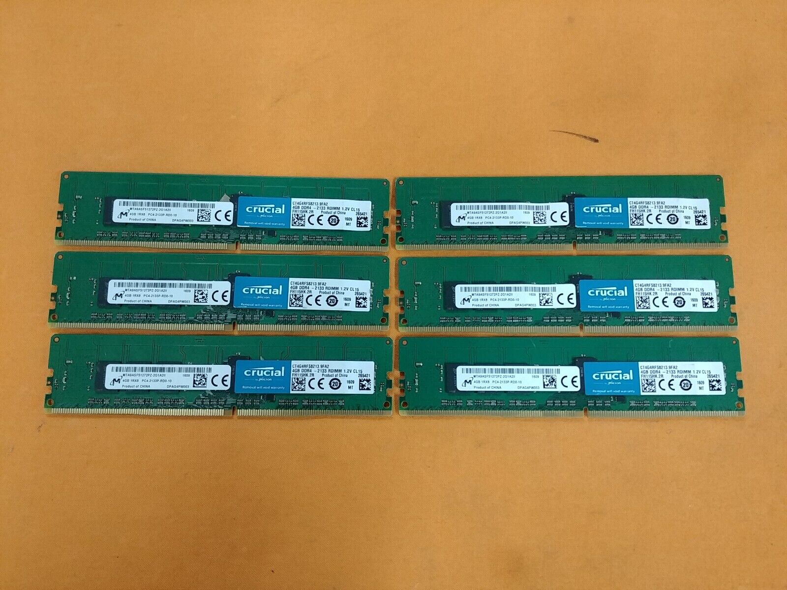 Lot of 6 Crucial 4GB RAM CT4G4DFS8213 PC4 2133MHz DDR4