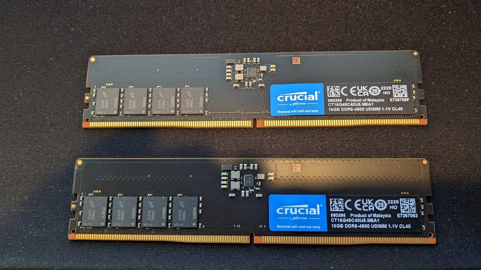 Crucial 16GB DDR5-4800MHz CL40 UDIMM Desktop RAM CT16G48C40U5