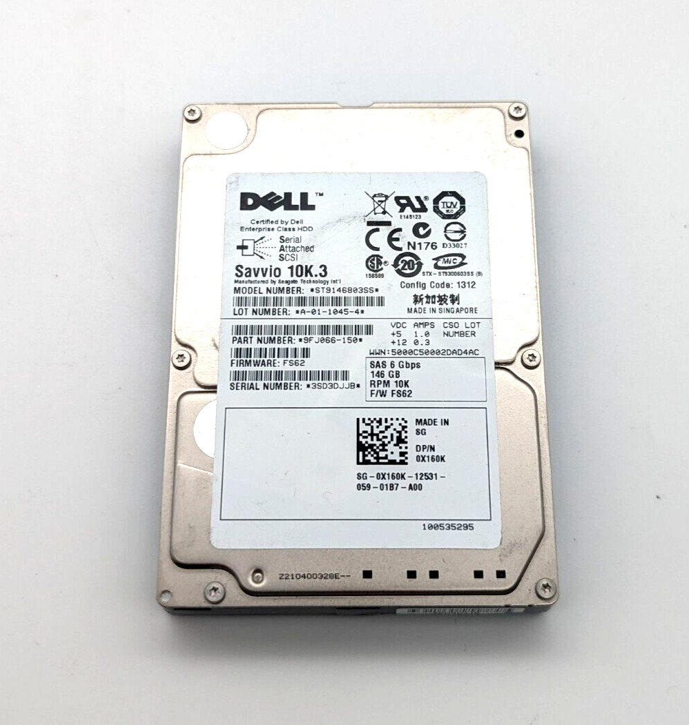 X829K 0X829K ST9146803SS DELL 146GB 10K 6G SFF 2.5'' SAS HDD HARD DRIVE 