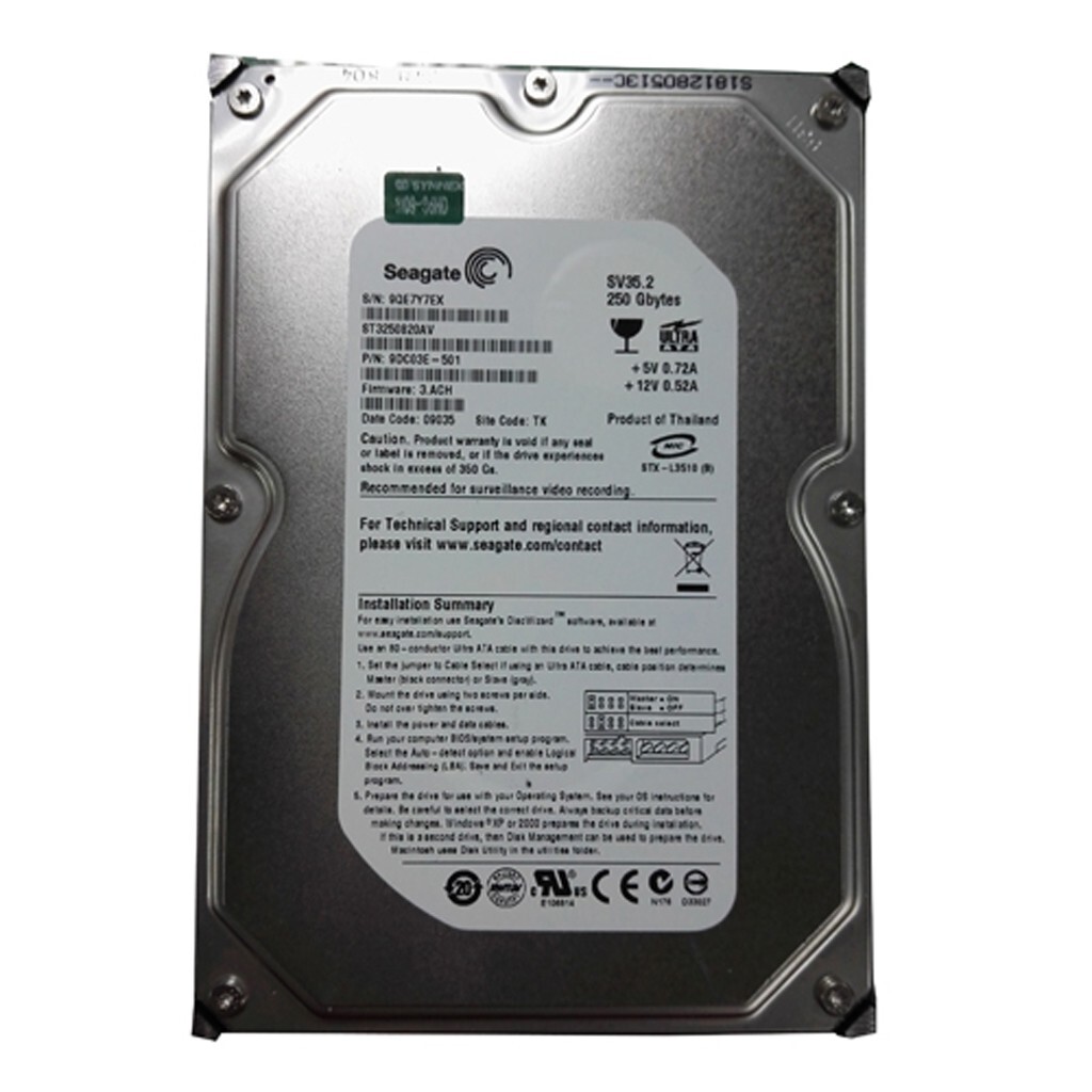 Seagate SV35.2 250GB ST3250820AV 7200 RPM PATA IDE 3.5" Internal HDD Hard Drive