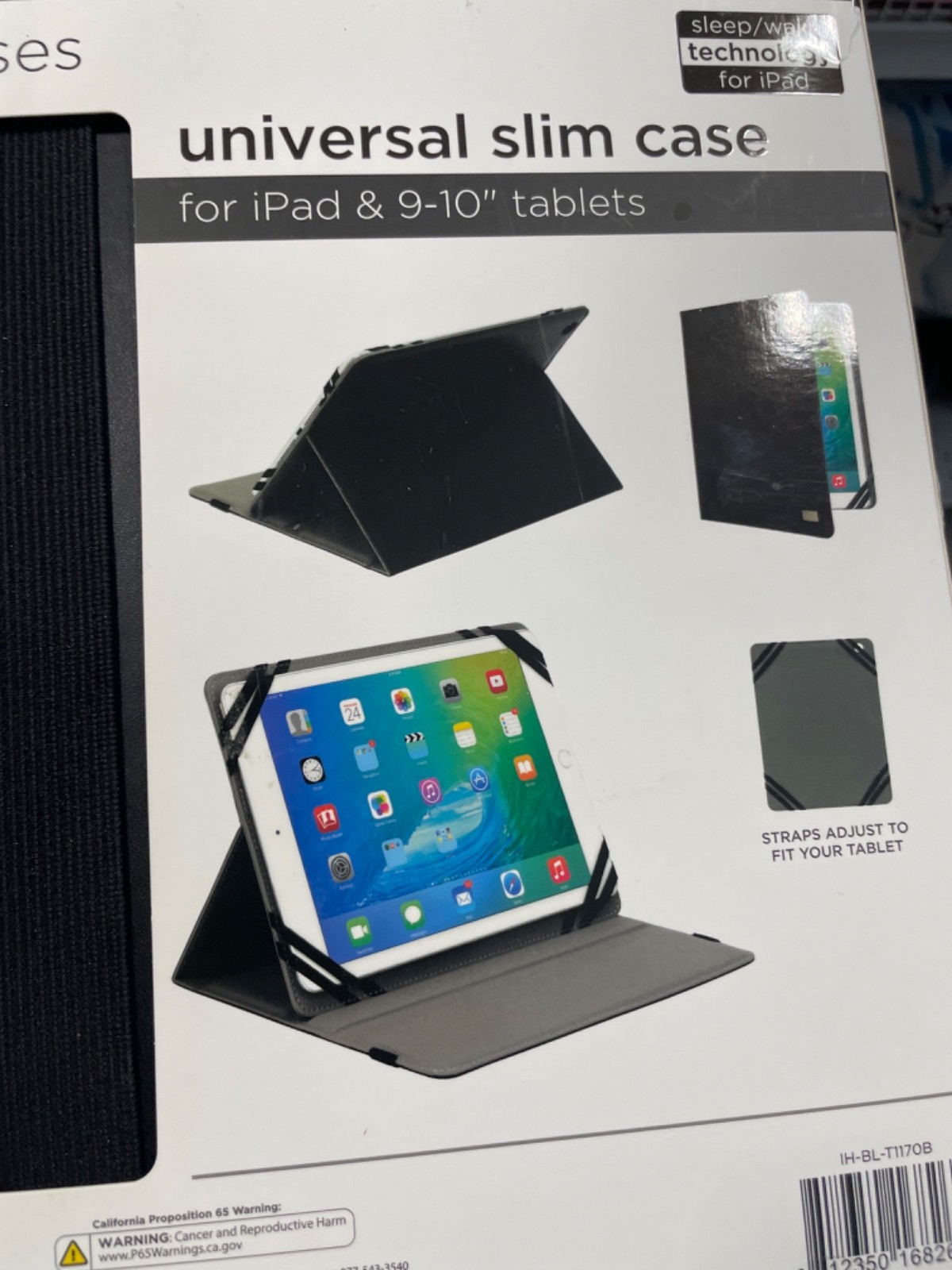 IHome Universal Slim Case for iPad & 9-10" Tablets Bonus Stylus Black Brand New
