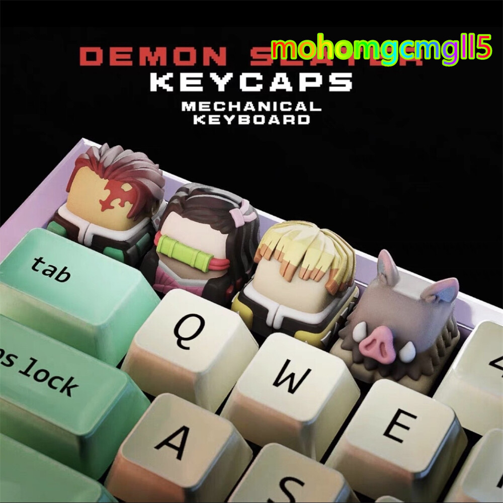 Demon Slayer Resin Keycap 4pcs Set Key Caps Collect Gift For Mechanical Keyboard