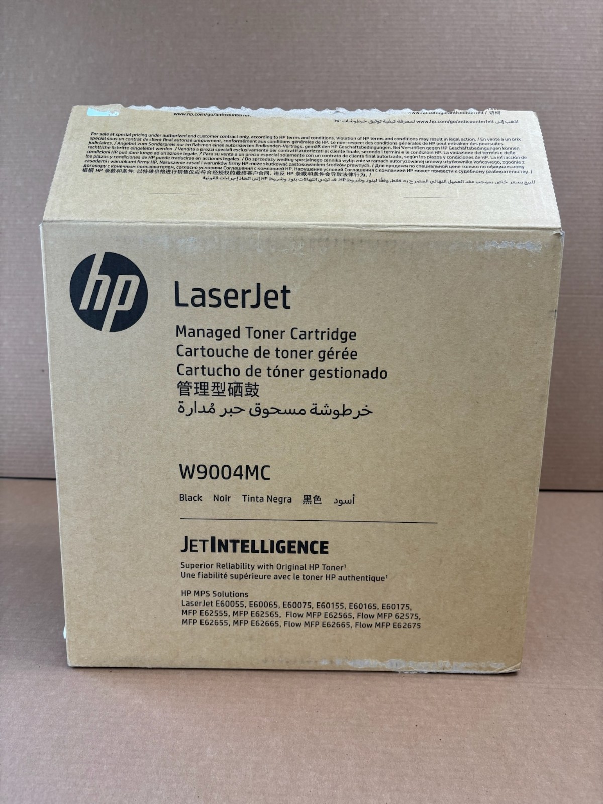 Open Genuine HP LaserJet E60055, E60065, E60155 Black Toner W9004MC