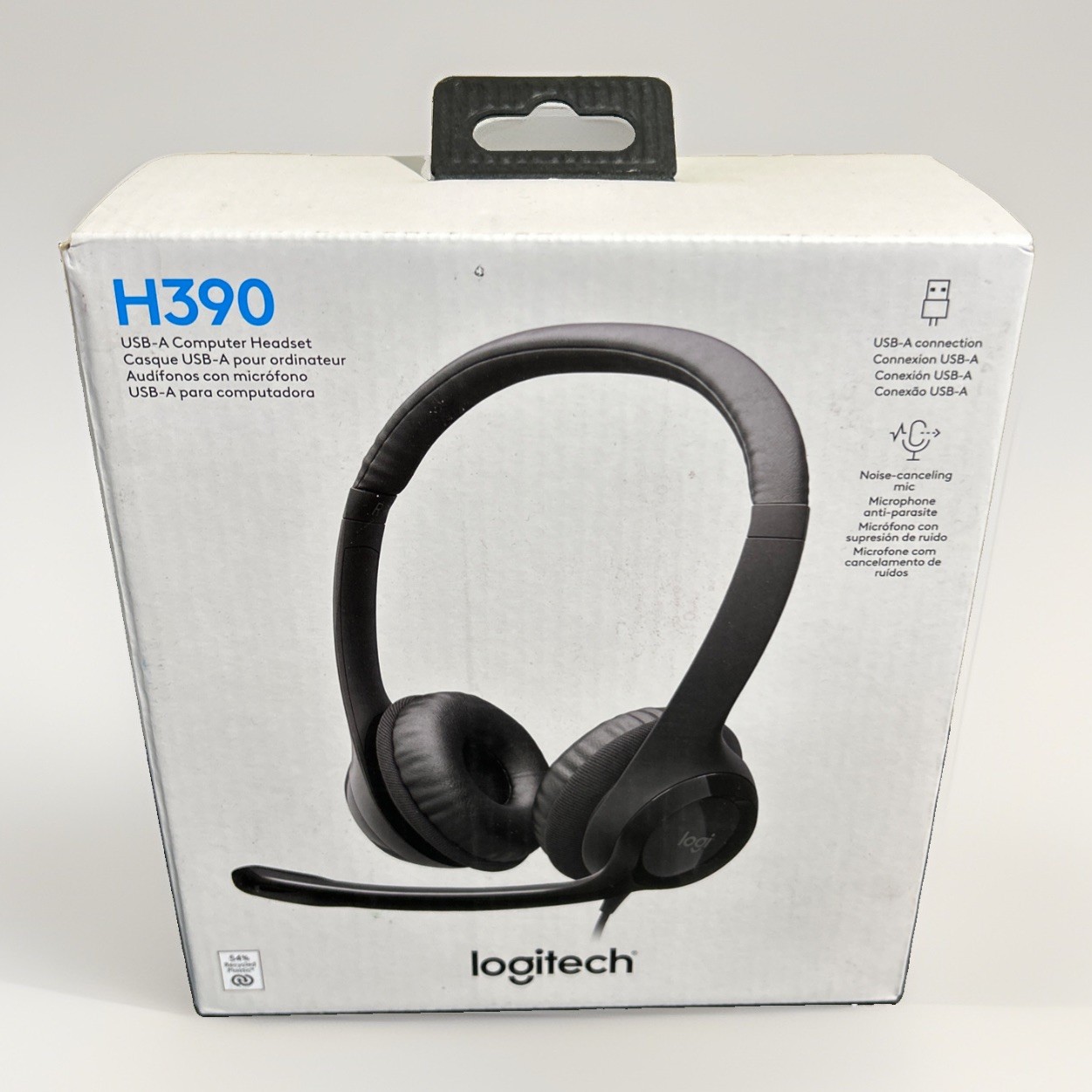 Logitech H390 Over-Head Comfort USB Headset w/ Noise-Canceling Microphone/new
