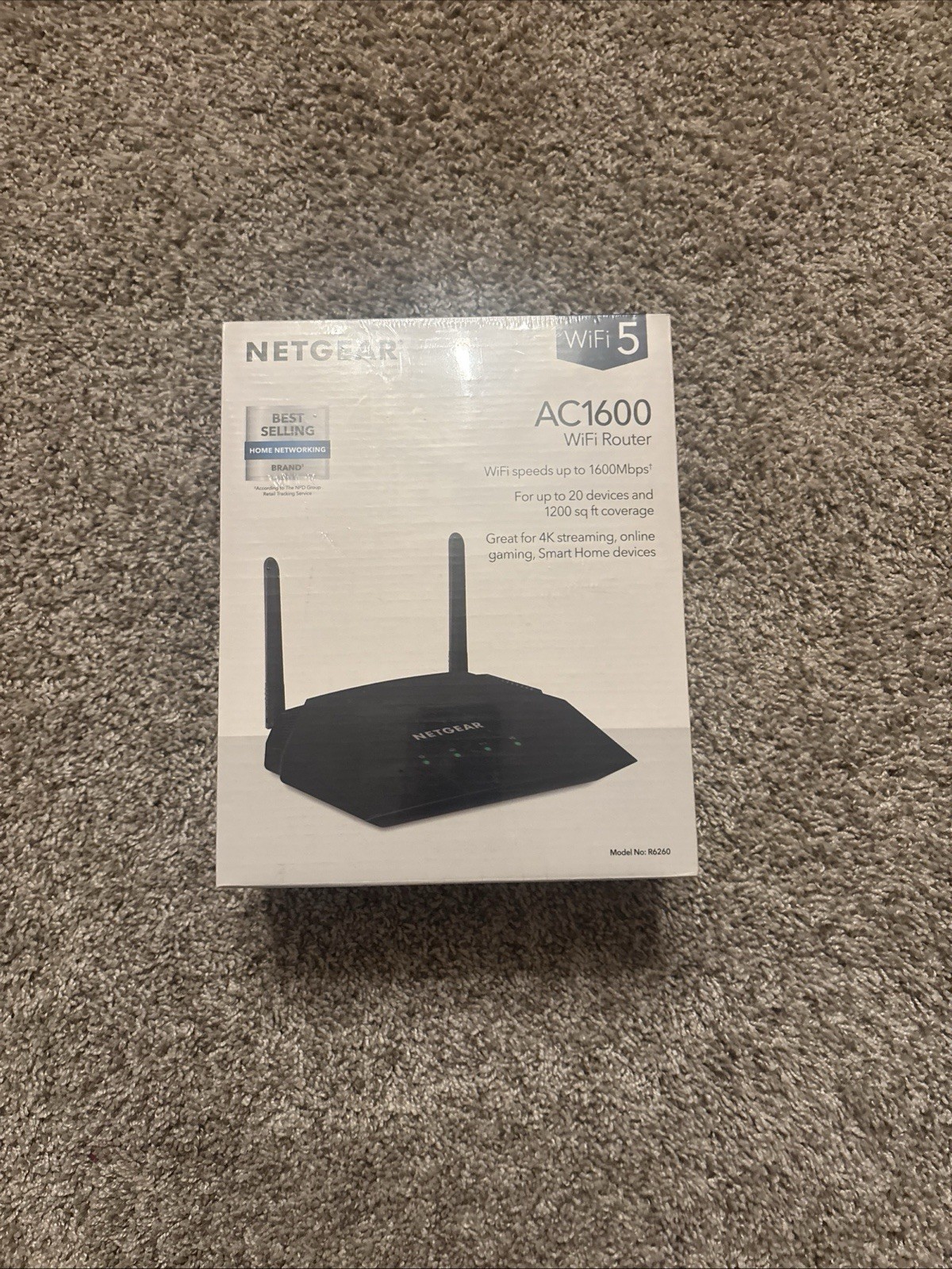 New NETGEAR R6260-100NAS AC1600 Dual-Band Smart Wi-Fi 5 Router 1600mbps Sealed