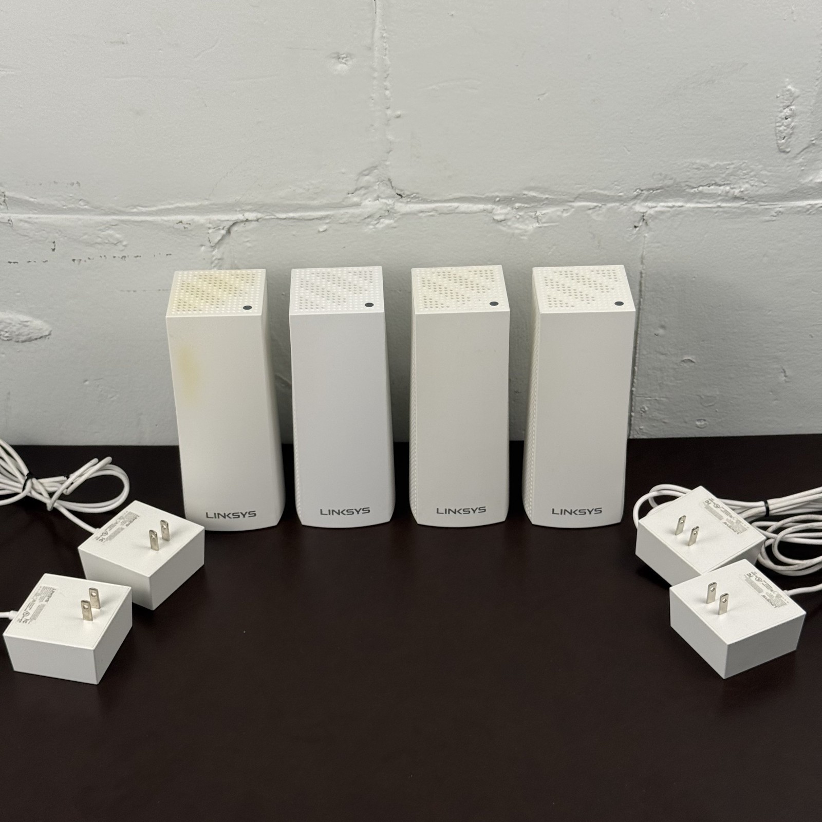 Lot of FOUR (4) WHW03 Linksys Velop Tri-Band Whole Home Mesh Wi-fi System TESTED