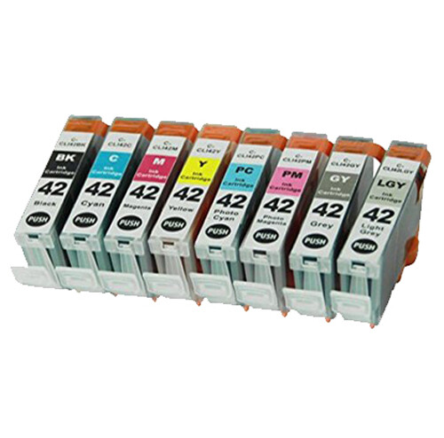 8PK Premium CLI-42 Ink Cartridges + chip for Canon Pixma Pro-100 Printer