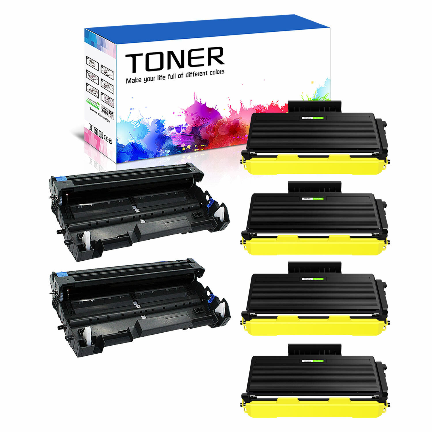 4PK TN580 Toner+2PK DR520 Drum Unit for Brother MFC-8460N MFC-8470DN MFC-8660DN