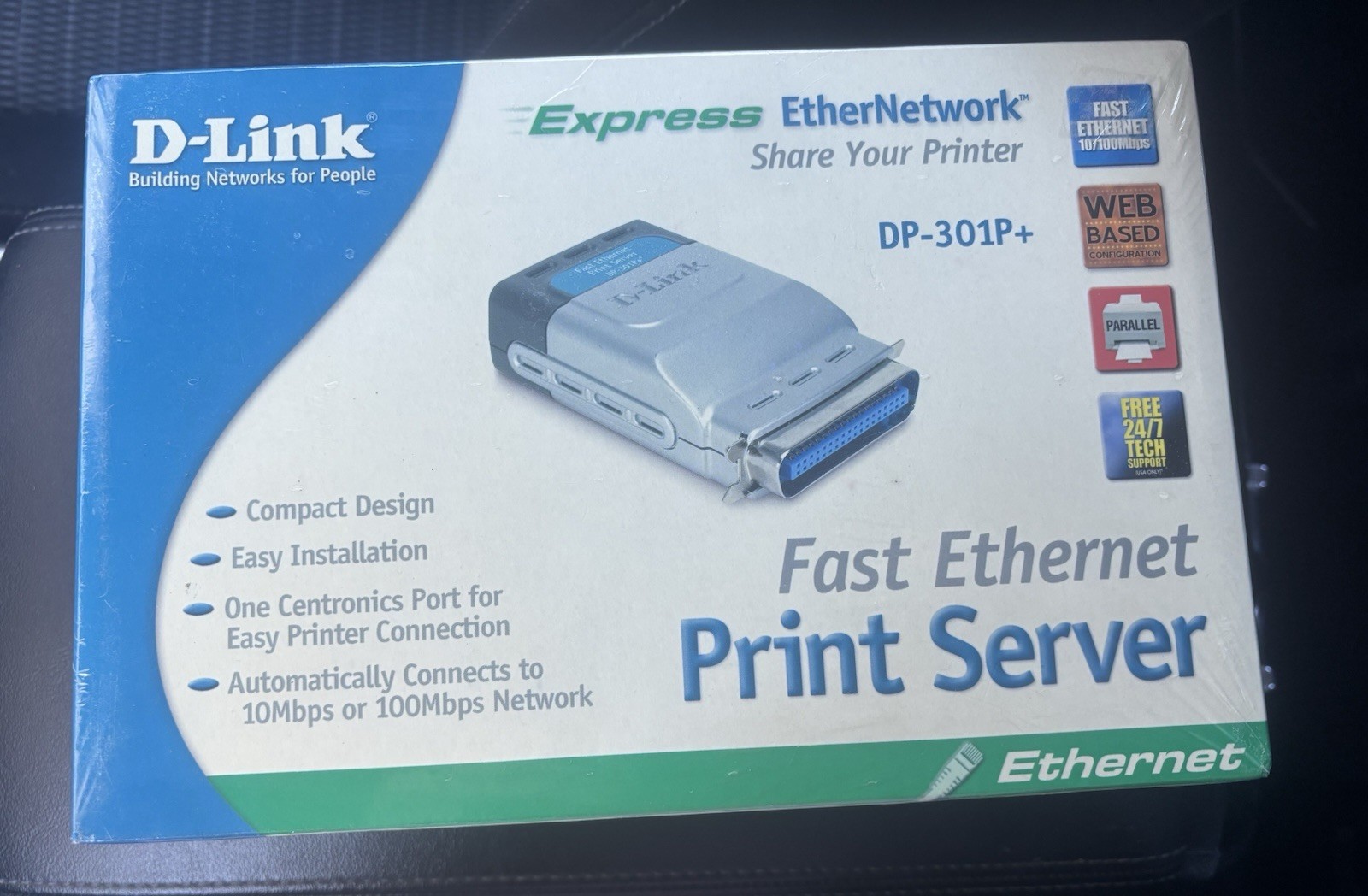 D-Link DP-301P+ Fast Ethernet Parallel Print Server New Sealed