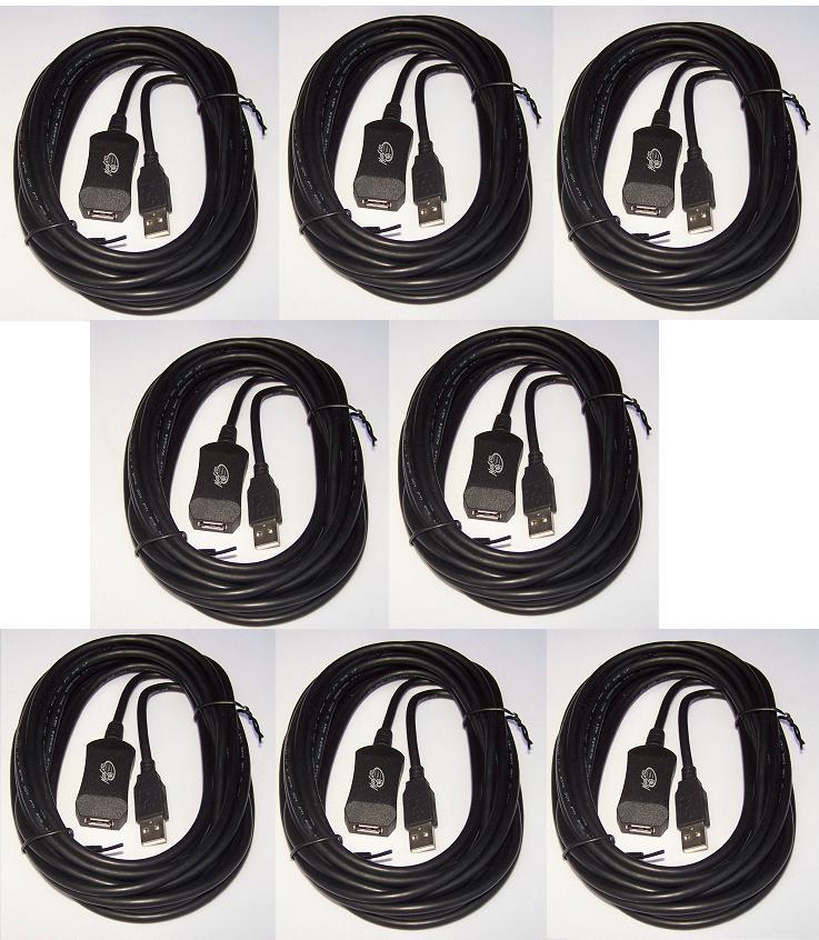 8pc High Speed Mad Catz Powered Active USB 2.0 Repeater Extension Cable 15ft M/F