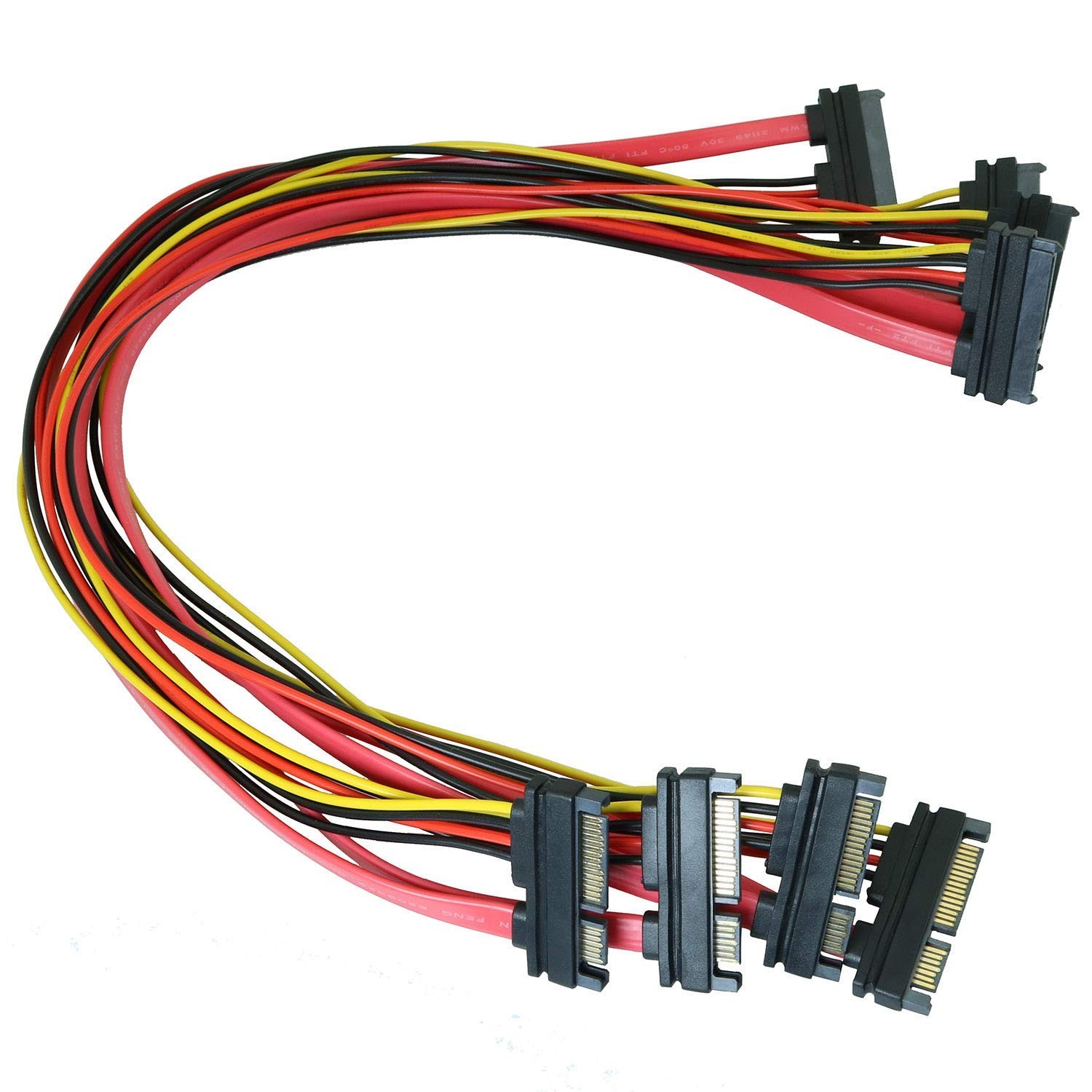 4PCS 50cm SATA 22 Pin Female to SATA(7+15) Pin Male Data Power Combo Extensio...