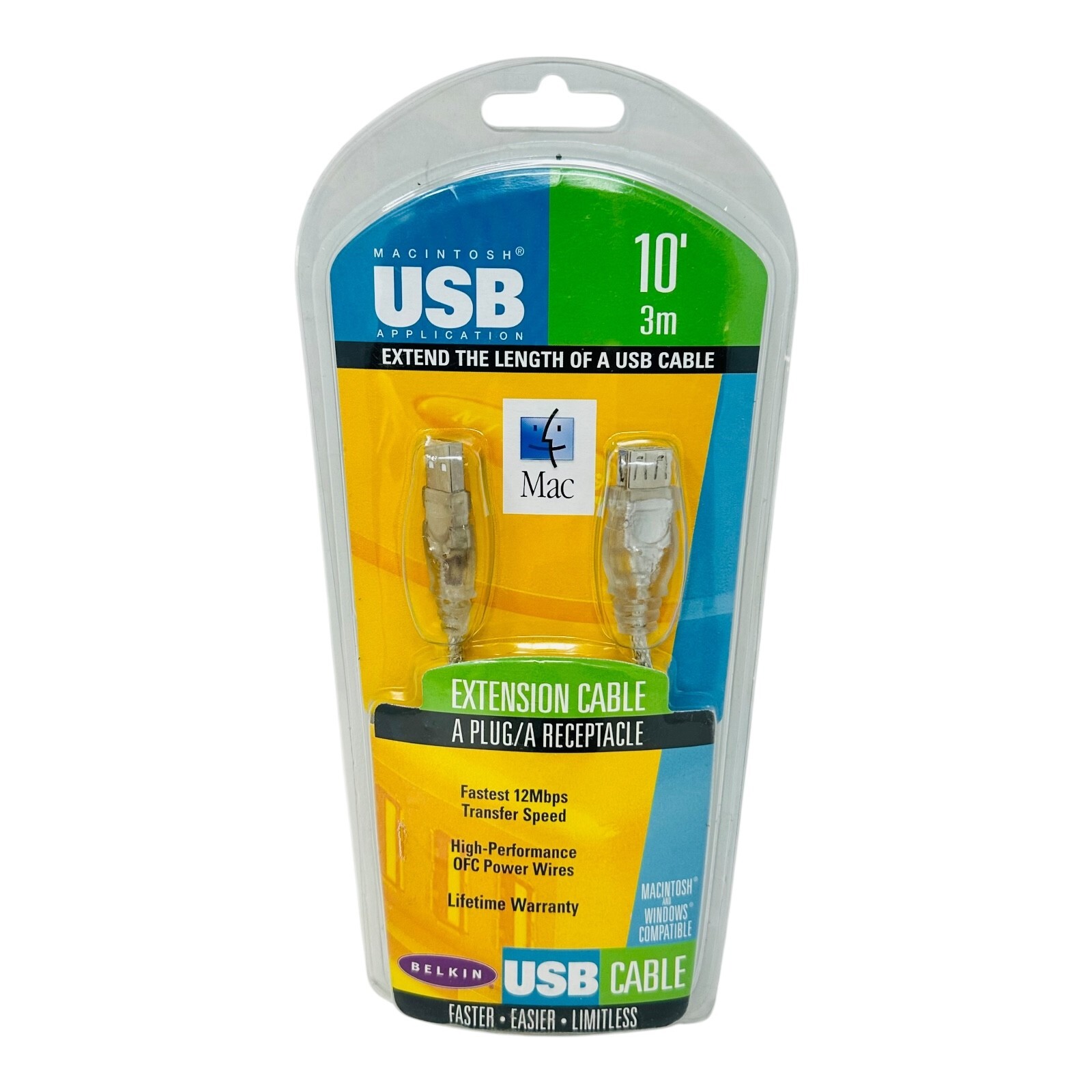 BELKIN F3U134-10-CBL MACINTOSH USB 10' 3m CABLE NEW IN PACKAGE