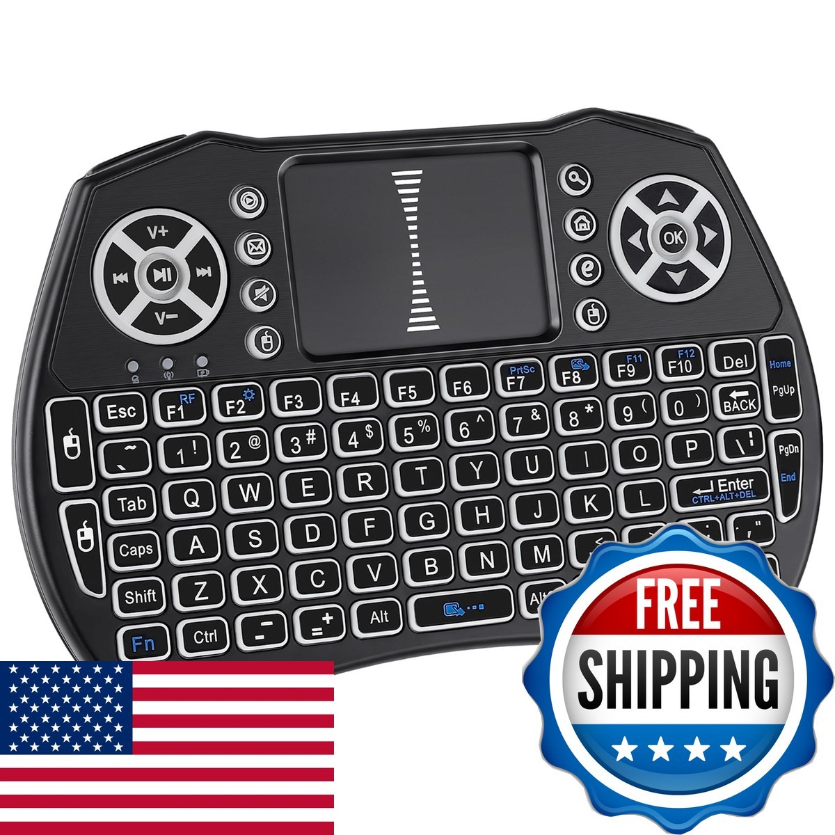 Miritz A8 Mini Keyboard Touchpad,2.4G+BT,7-Color Backlight