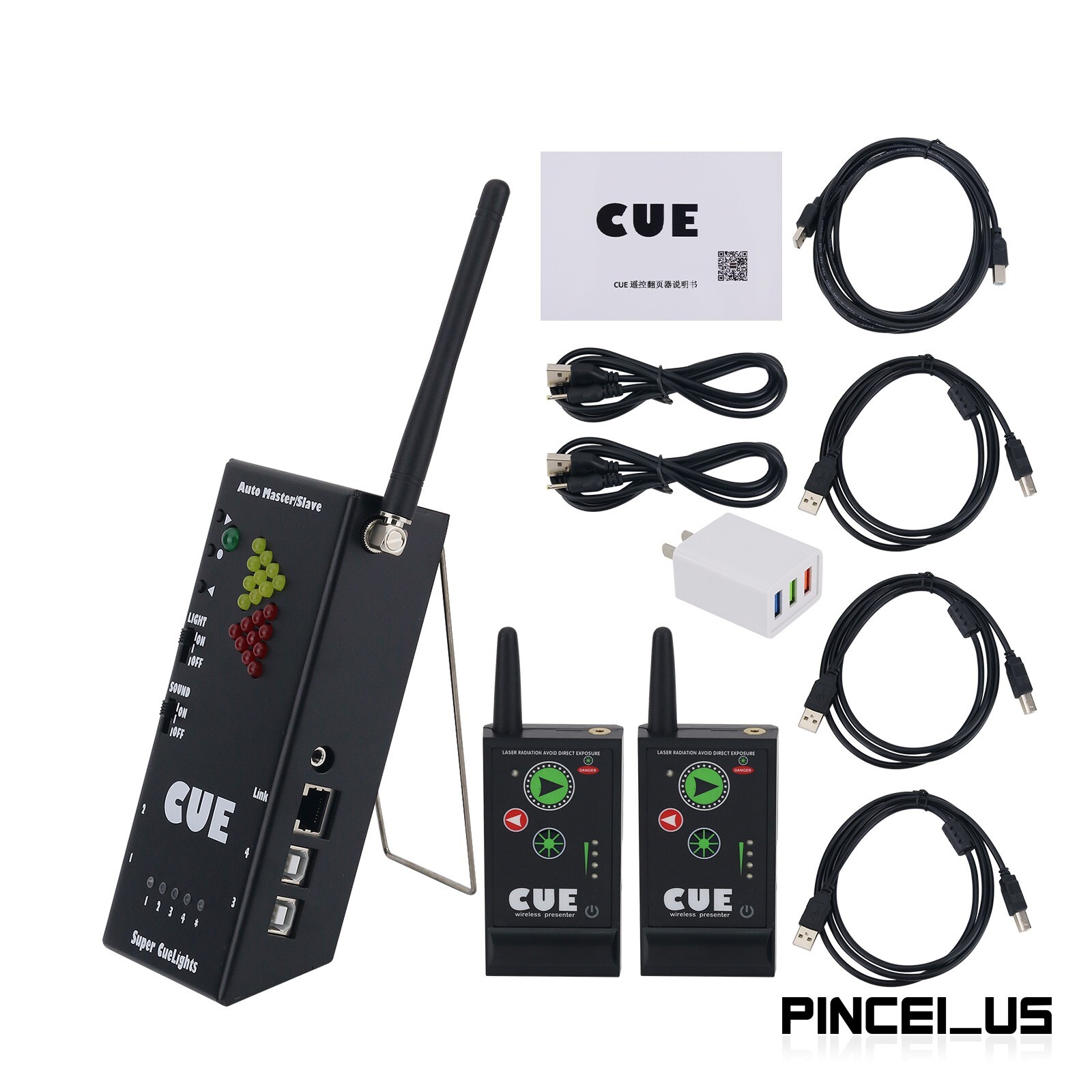 Super Cuelight Presenter Remote 1 RX and 2 TX for PowerPoint Presentation pe66