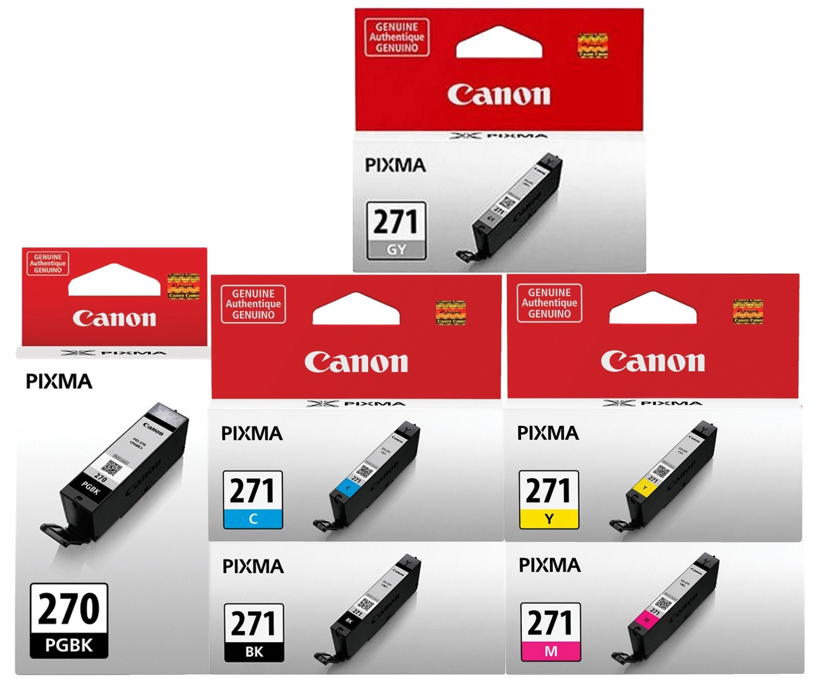 6PK Genuine Canon PGI-270 CLI-271 for PIXMA G7720 TS5020 TS6020 TS8020 TS9020