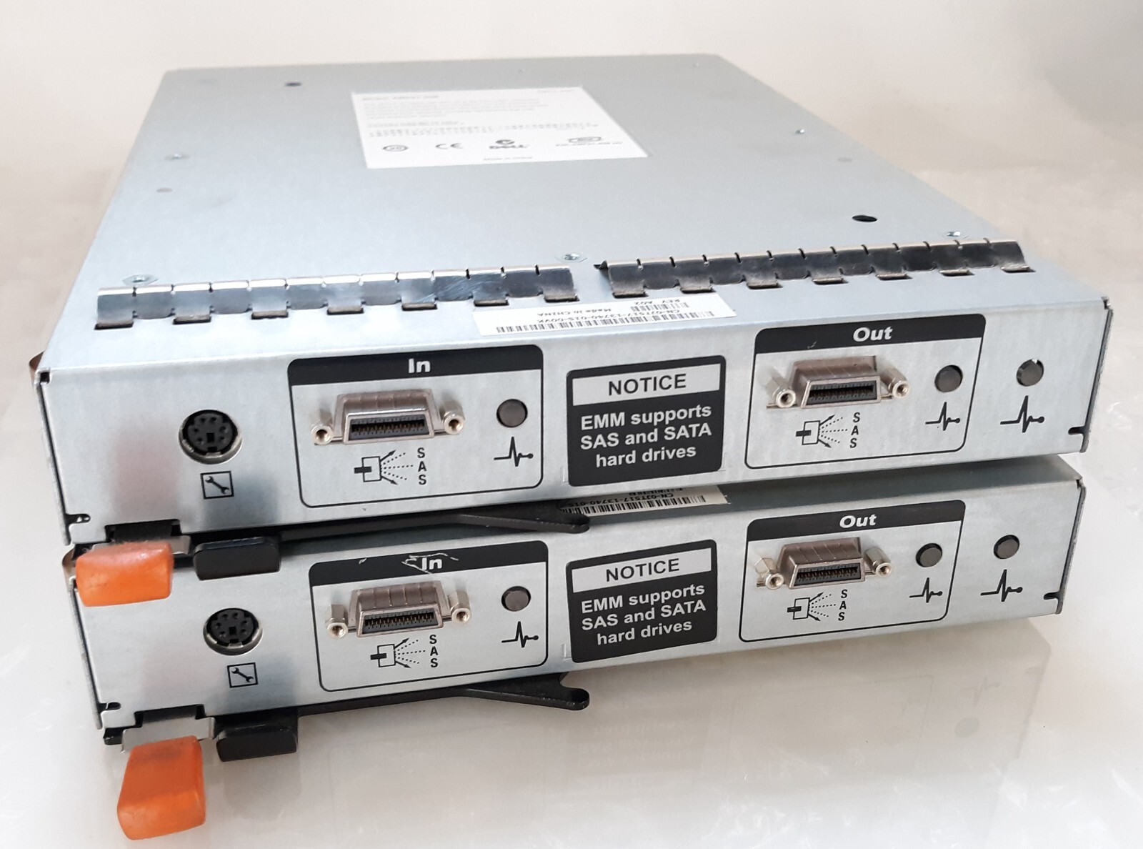 Pair of Dell AMP01-SIM 0JT517 MD1000 EMM SAS/SATA Controller