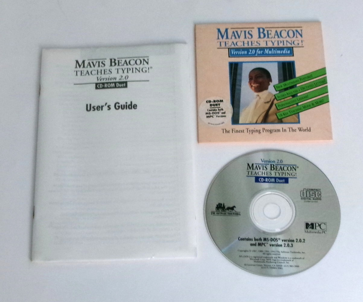 1992 Mavis Beacon Teaches Typing Version 2.0 Multimedia MS-DOS & MPC CD-ROM Duet