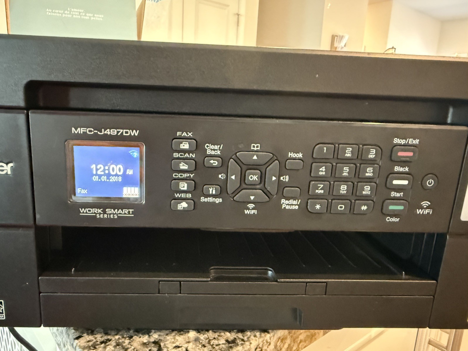 Brother MFC-J497DW Wireless Color Inkjet All-in-One Printer w/ Power+USB Cables