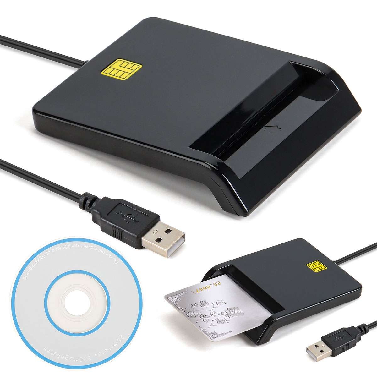 1/2Pcs USB 2.0 Smart Card Reader DOD Military CAC Access-Bank card-ID For Mac OS