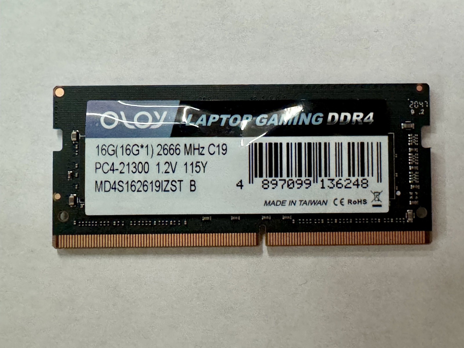 OLOy Gaming DDR4-2666 16GB SODIMM | MD4S162619IZST