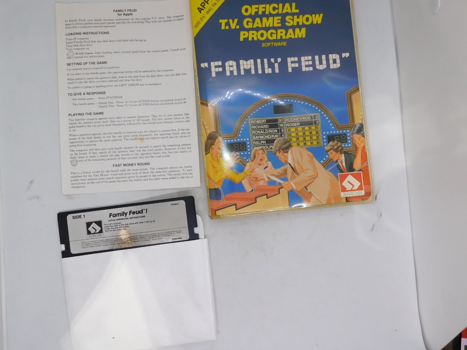 VTG 1987 FAMILY FEUD Apple II Video Game Software Floppy