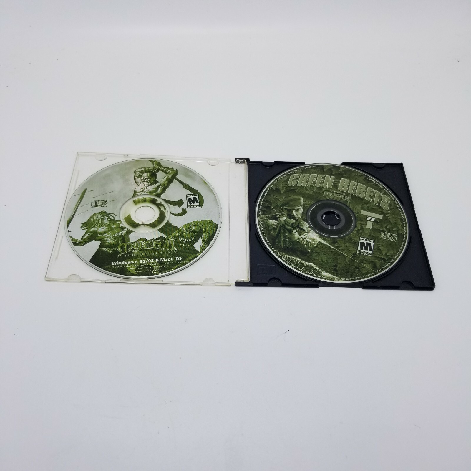Lot of 2  Myth II Soulbringer & Green Berets, PC Games  disc only
