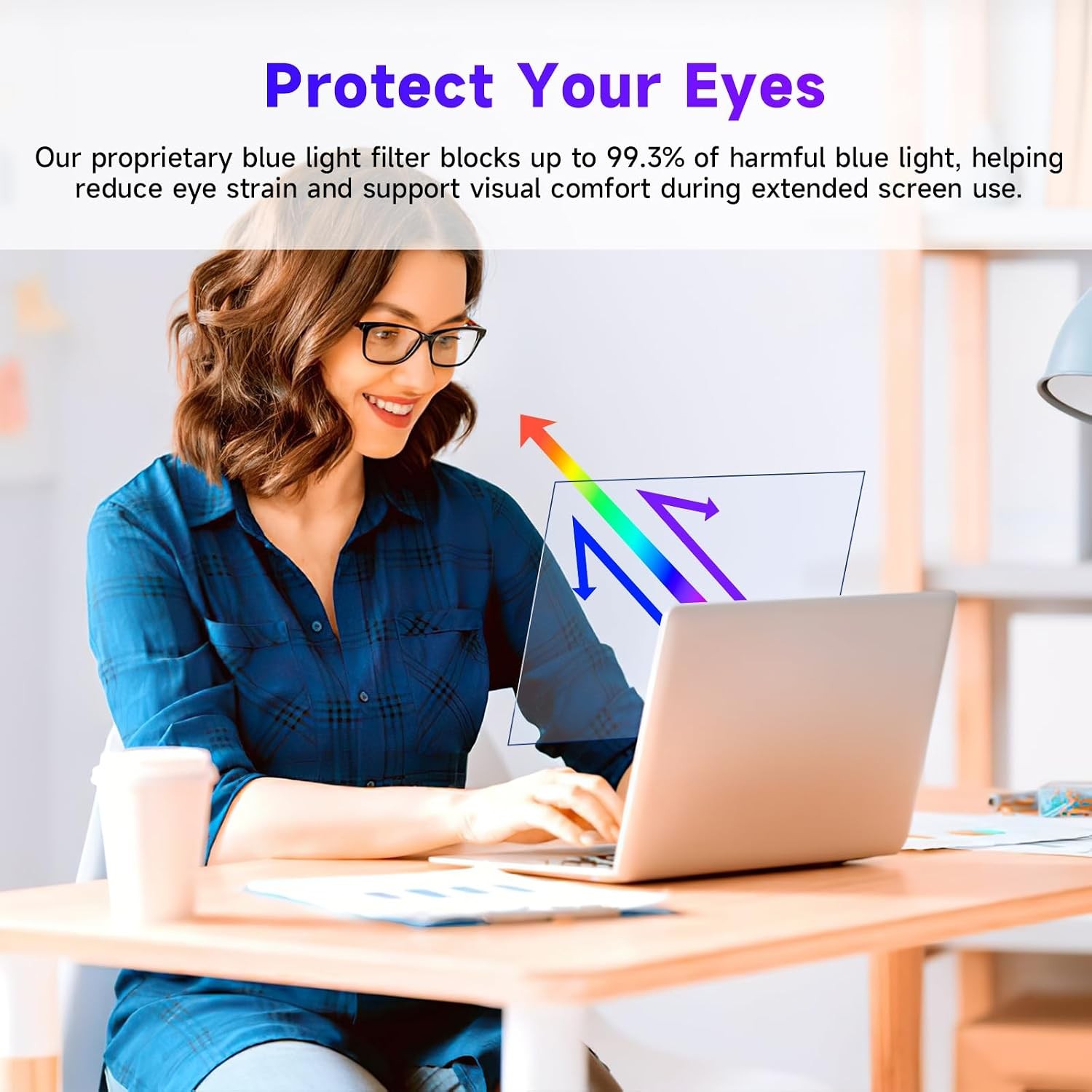 2 Pack 15.6-Inch 16:9 Blue Light Filter Laptop Screen Protector