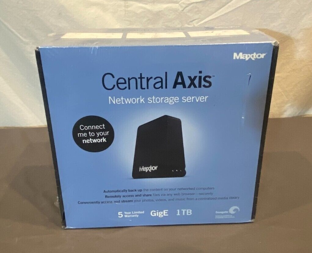 Maxtor Seagate Central Axis 1 TB Network Storage Server Hard Drive NEW 
