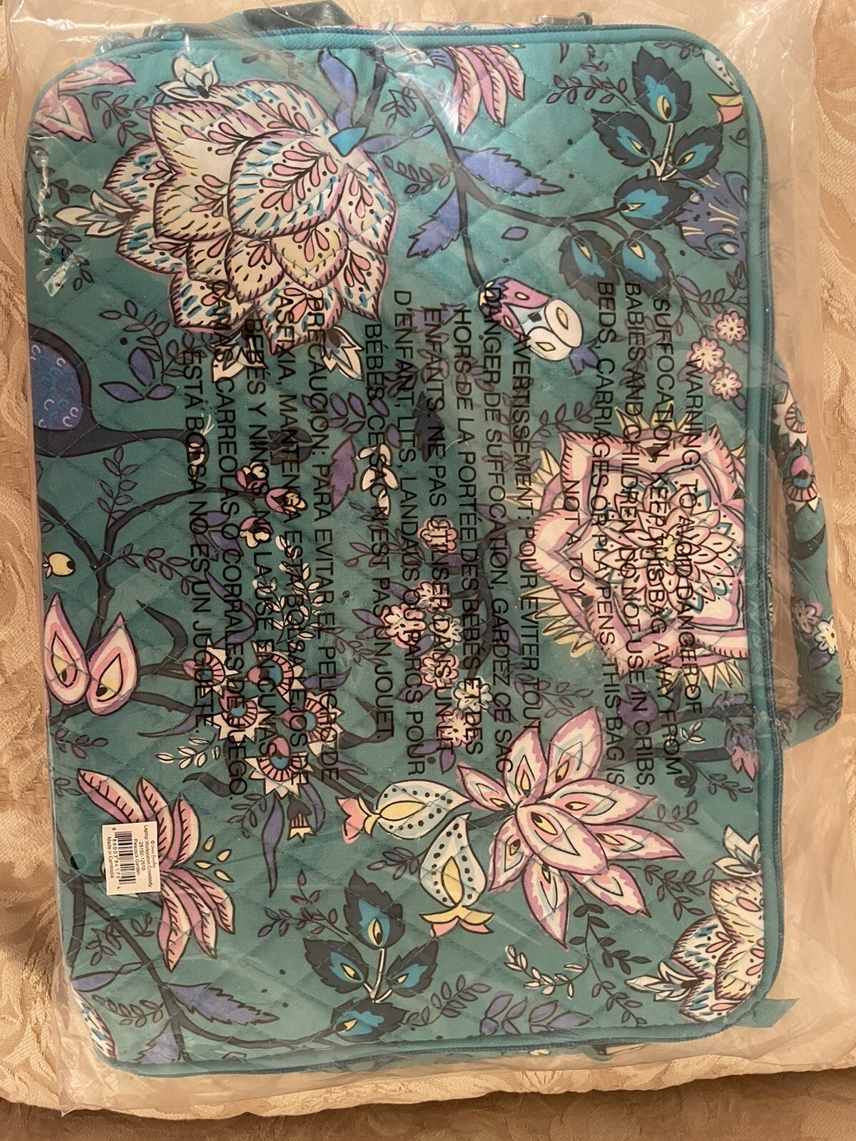 Vera Bradley Laptop Workstation Crossbody Peacock Garden New In Plastic