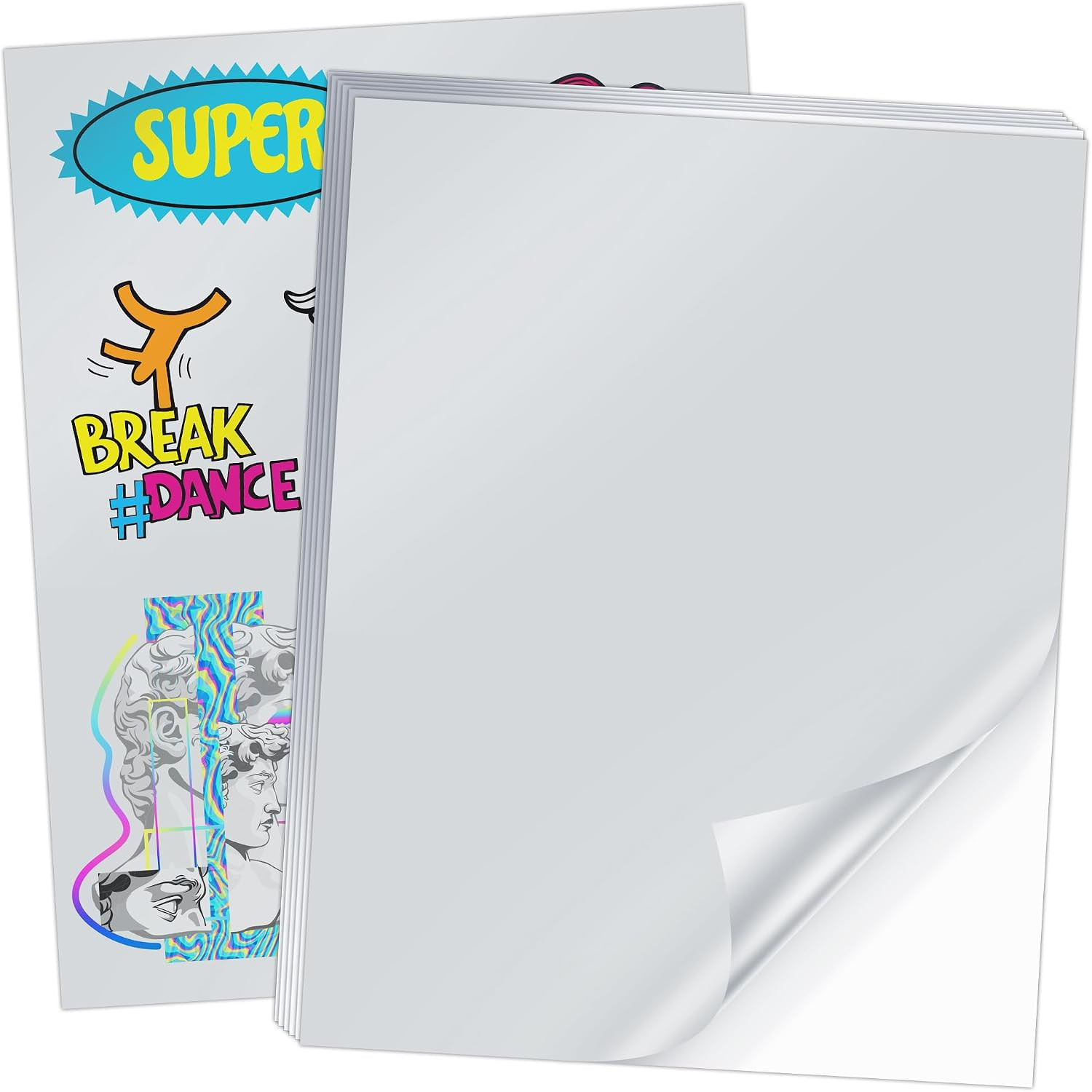 Printable Silver Vinyl Sticker Paper for Inkjet and Laser Printers - 20
