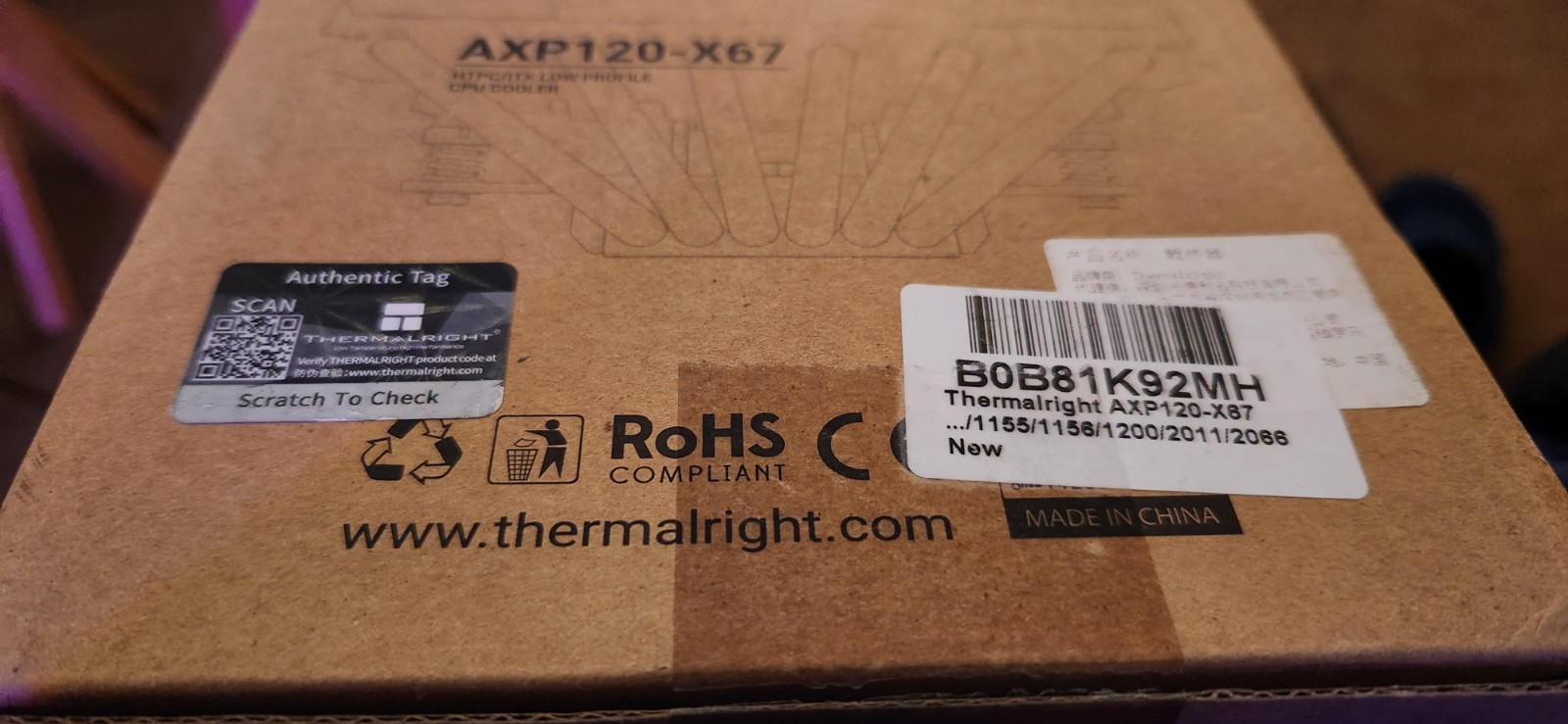 Thermalright AXP120-X67 Low Profile CPU Air Cooler with Quite 120mm TL-C12015...
