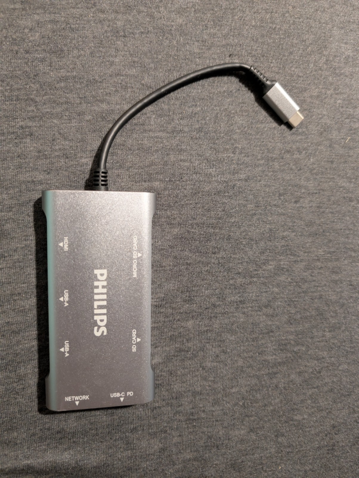 Philips Elite 7-In-1 Multiport Hub With Power Pass-Through, Silver