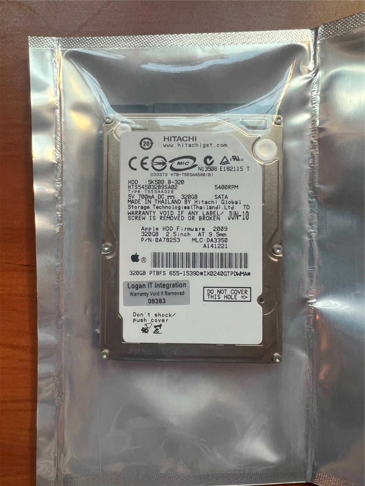 Hitachi HTS545032B9SA02 P/N: 0A70463 MLC: DA3031 MAC 655-1539D 320GB