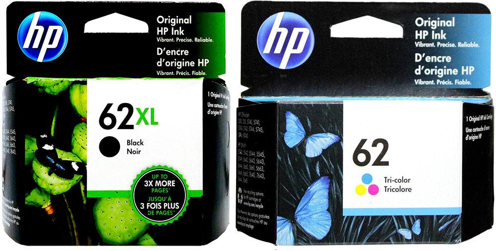 HP 62XL Black / 62 Color Combo. 