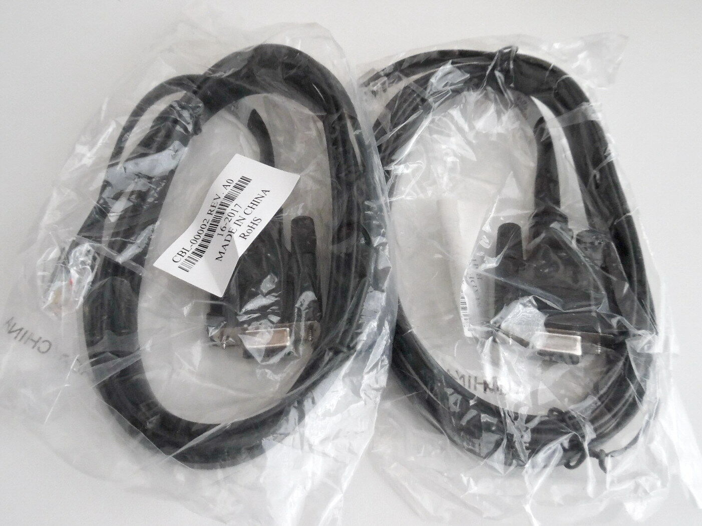 2x Cisco 5.5 ft. Rollover Console Cable RJ45 Male to DB9 Female (Black)