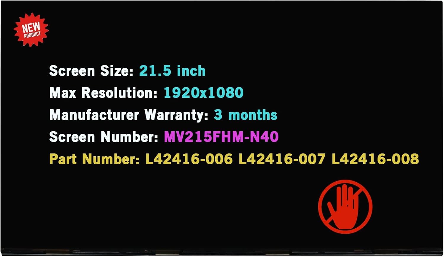 21.5" LCD Screen for HP 22-D 22-DF0013W All-in-One AIO FHD Non-Touch Display