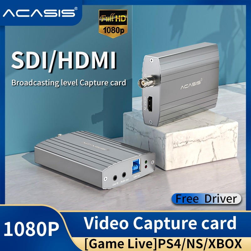 ACASIS USB-B Video Capture Card SDI HDMI 1080p60 Audio Line In Medical Use