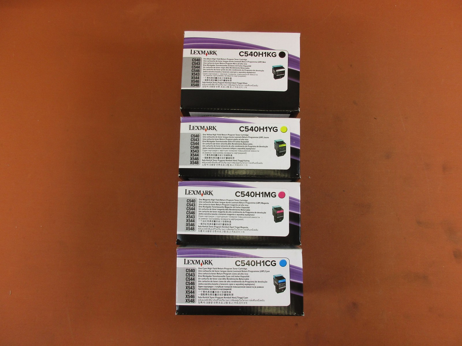 Genuine Lexmark C540H1KG/C540H1CG/C540H1MG/C540H1MG BK/C/M/Y Original Box