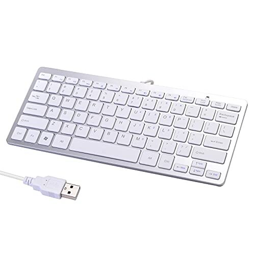 USB Wired Keyboard for Mac and Window Scissor Keys Super Thin Compact Multimedia