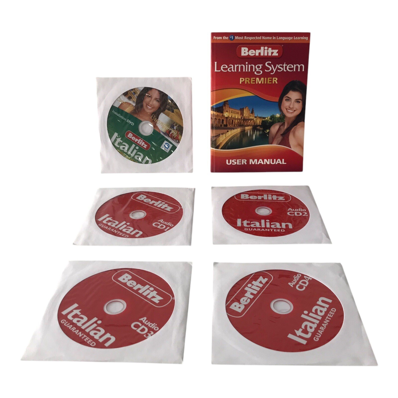 Berlitz Spanish Premier Speak Italian 30 Days 4 Audio CDs 1 Program CD Manual