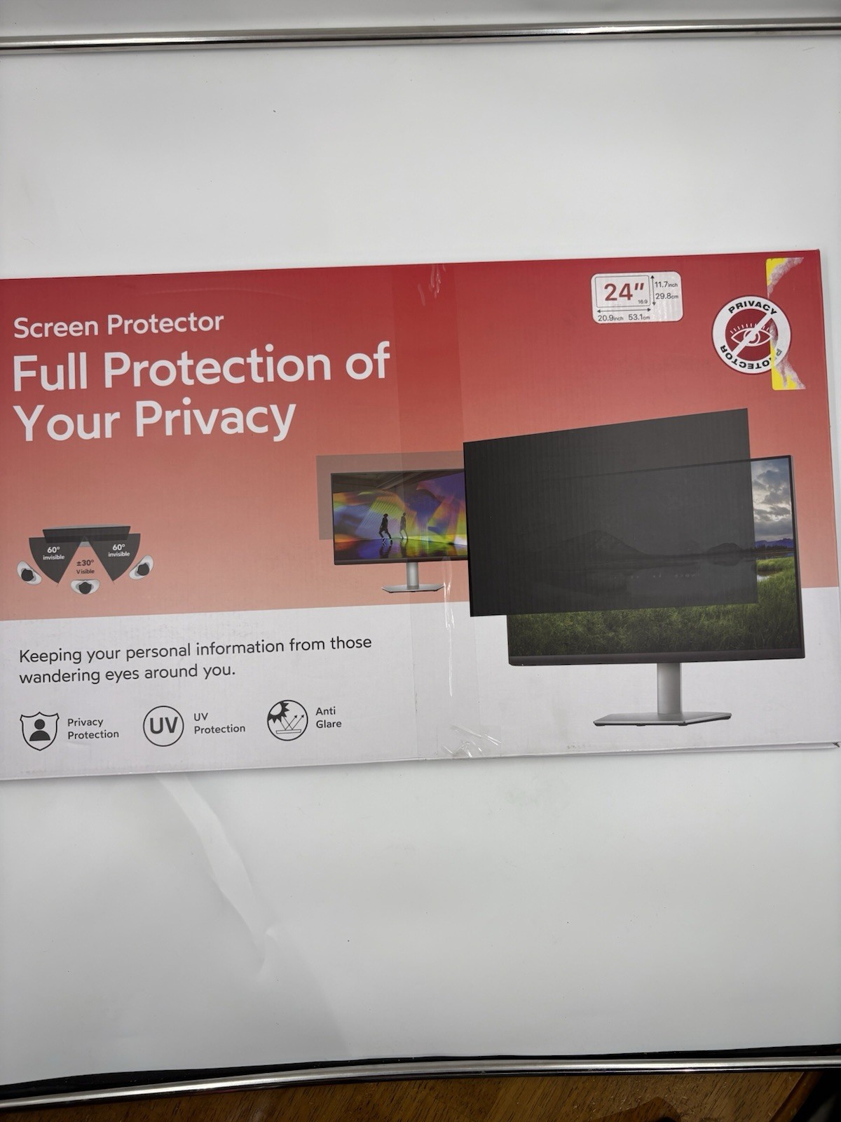 MOBDIK 24” Computer Monitor Privacy Screen Filter 16:9 Anti Glare 2 Pack