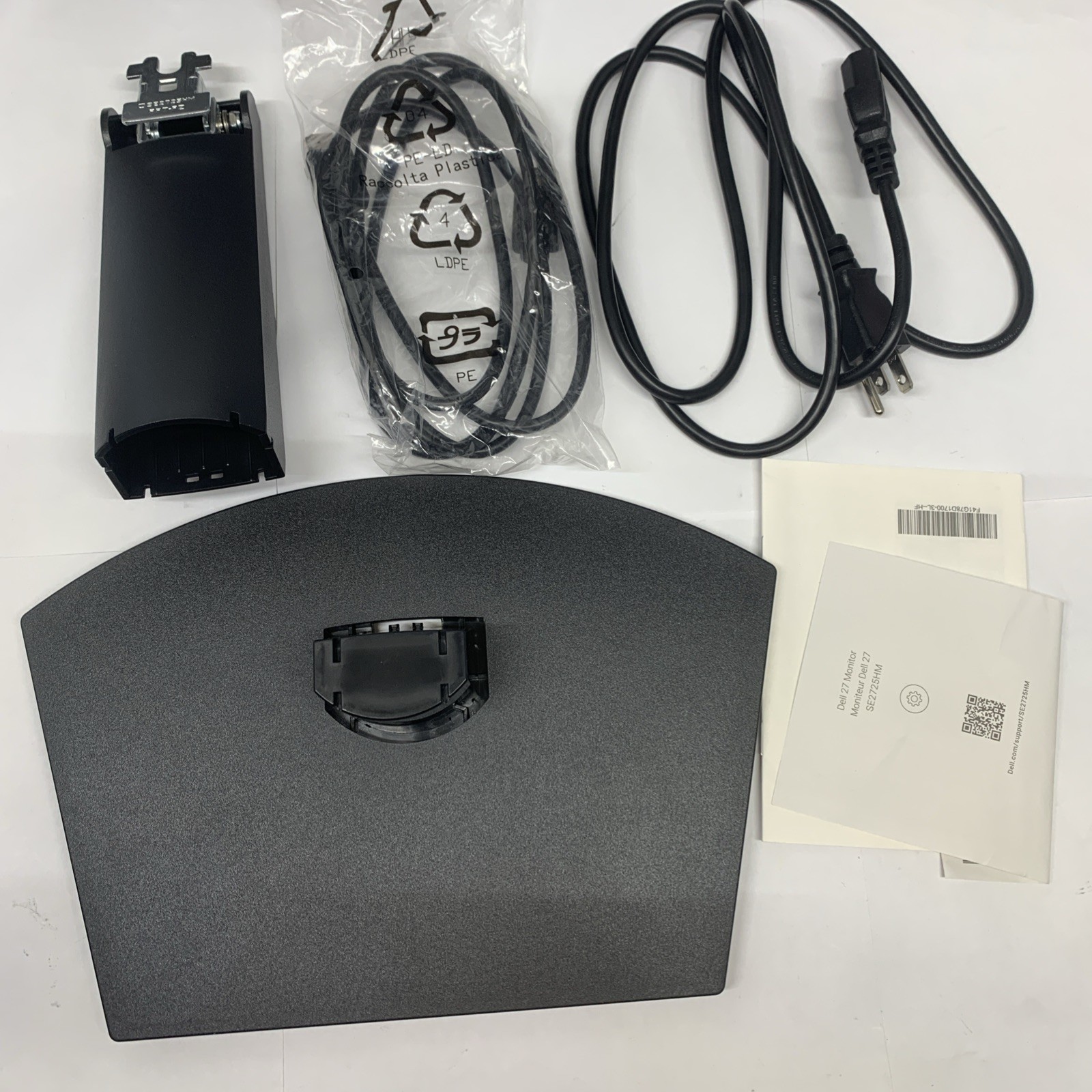 Dell Monitor Stand & Cables for SE2725H 27" 1080p FHD Monitor - New