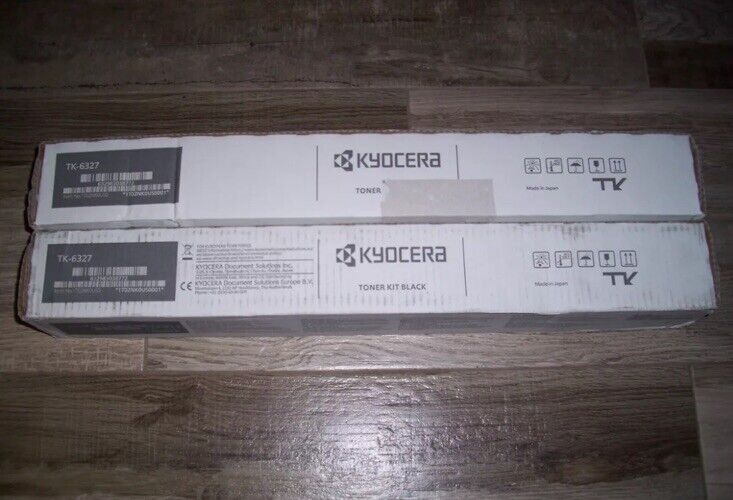 (2) Genuine Factory Sealed Kyocera TK-6327 Black Toner Cartridges OEM
