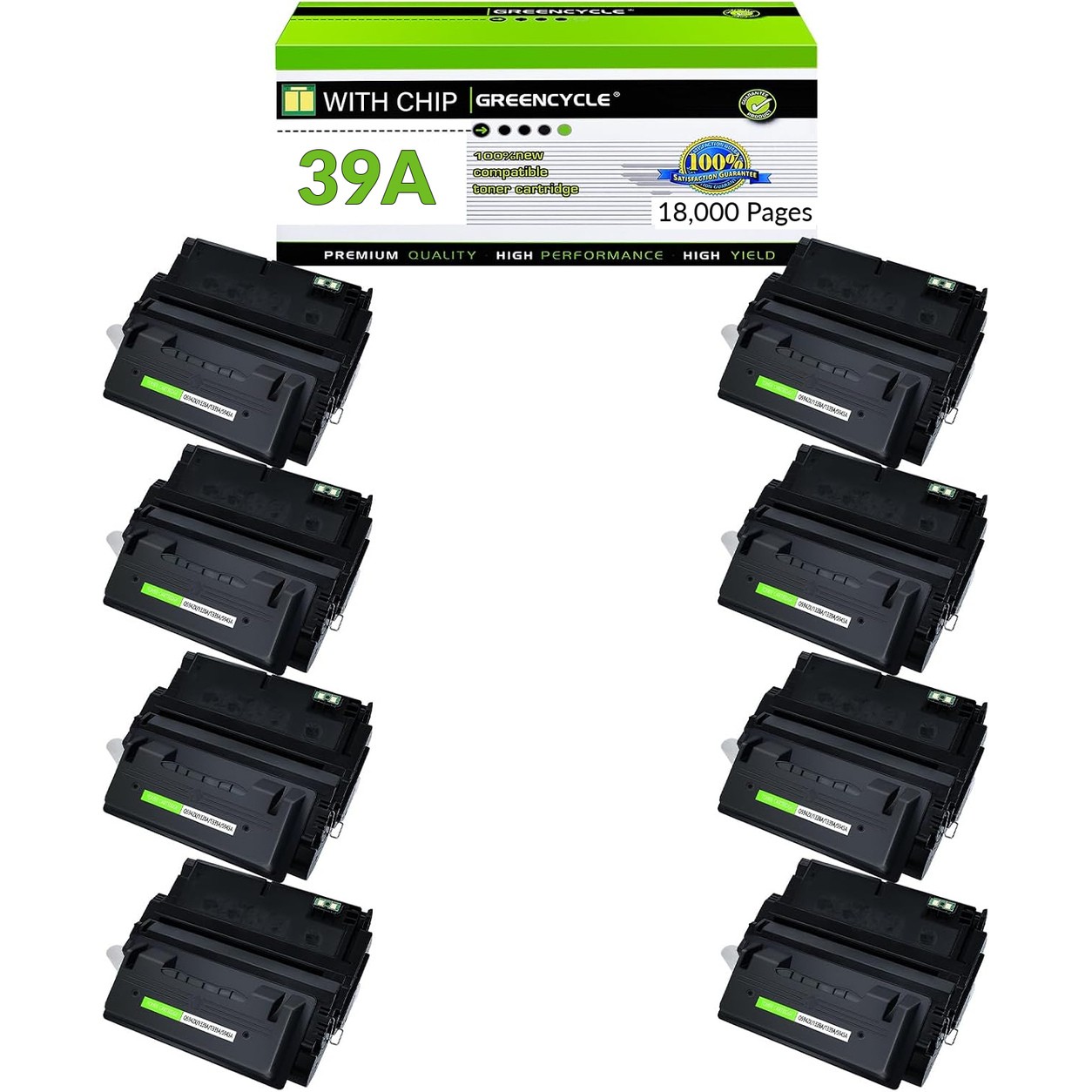 8PK High Yield Toner Q1339A 39A For HP LaserJet 4300tn 4300dtn 4300dtns Printer