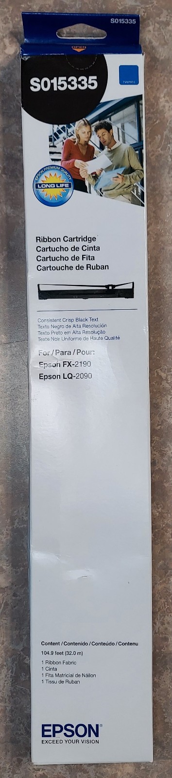 Genuine OEM Epson S015335 Printer Ribbon Cartridge for FX-2190 Black