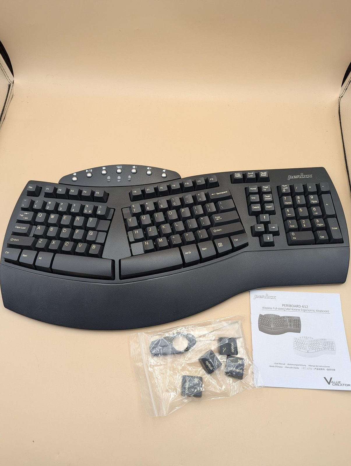 Perixx Periboard-612B Wireless Ergonomic Split Keyboard with Dual Mode 2.4G and