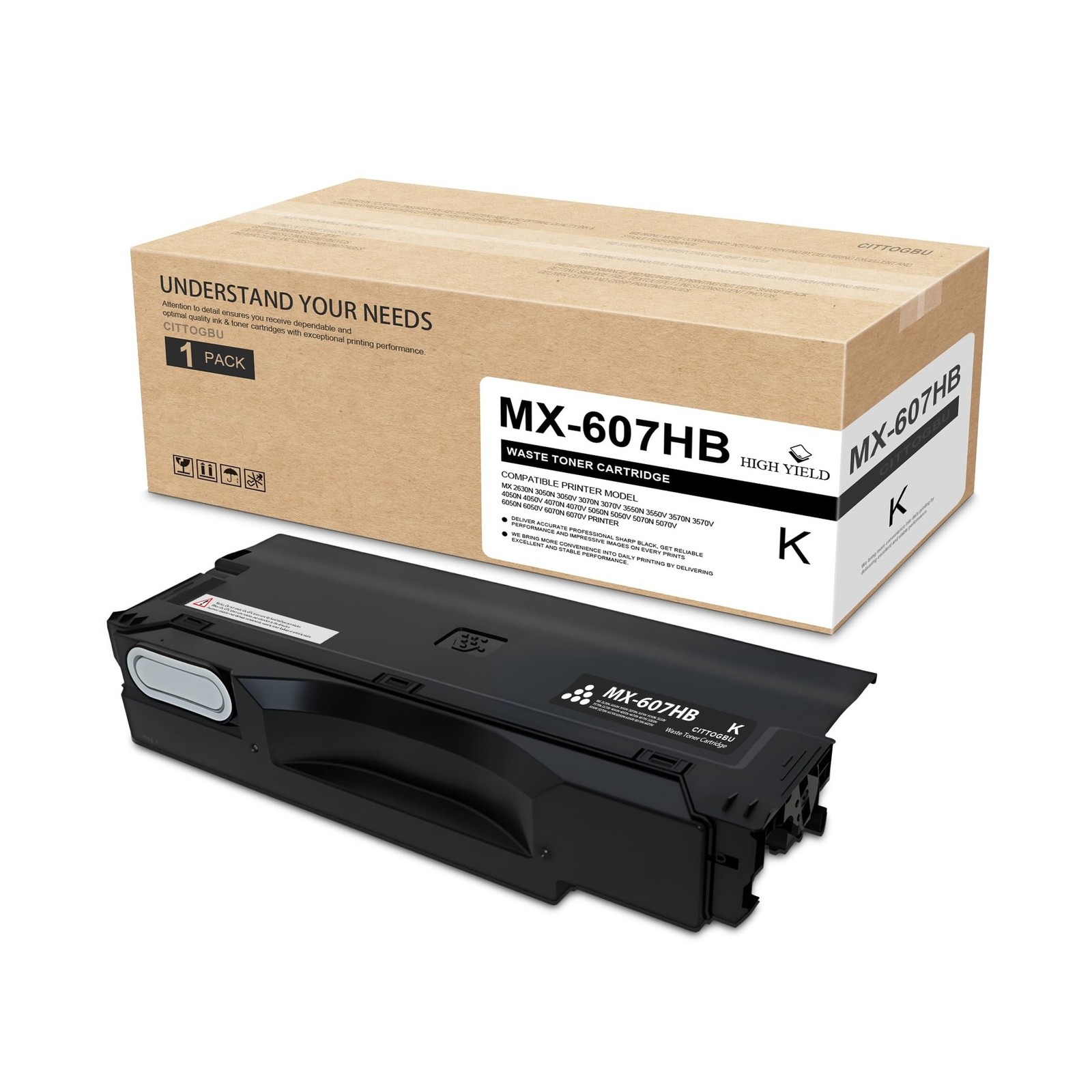 MX607HB MX-607HB Waste Toner Cartridge 1 Pack (50,000 Pages) - Compatible for...