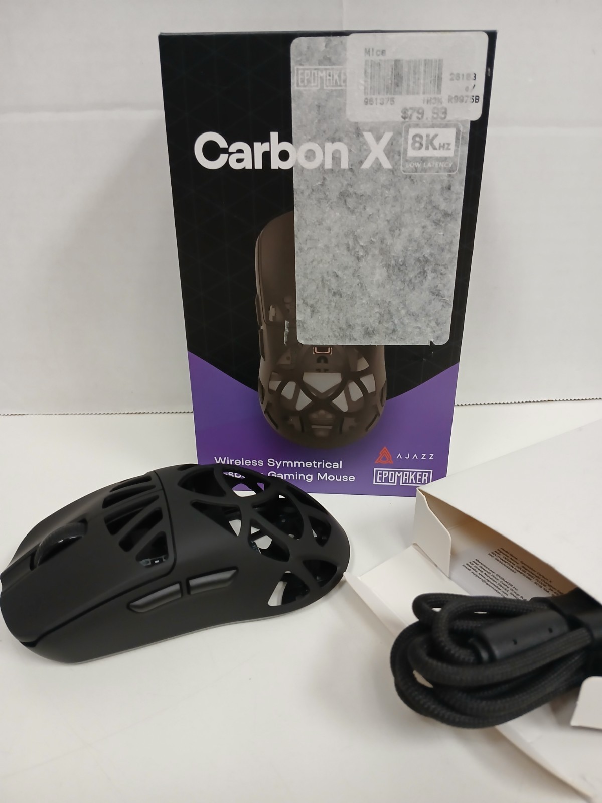 EpoMaker Carbon X Wireless Symmetrical E-Sports Gaming Mouse, Black  *NO DONGLE*