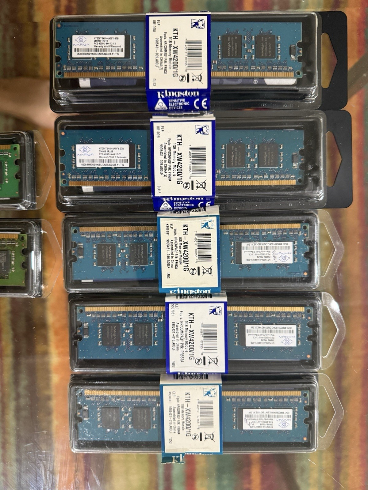 Lot of 7 Kingston 1 GB Memory Modules (KTH-XW4200/1G)