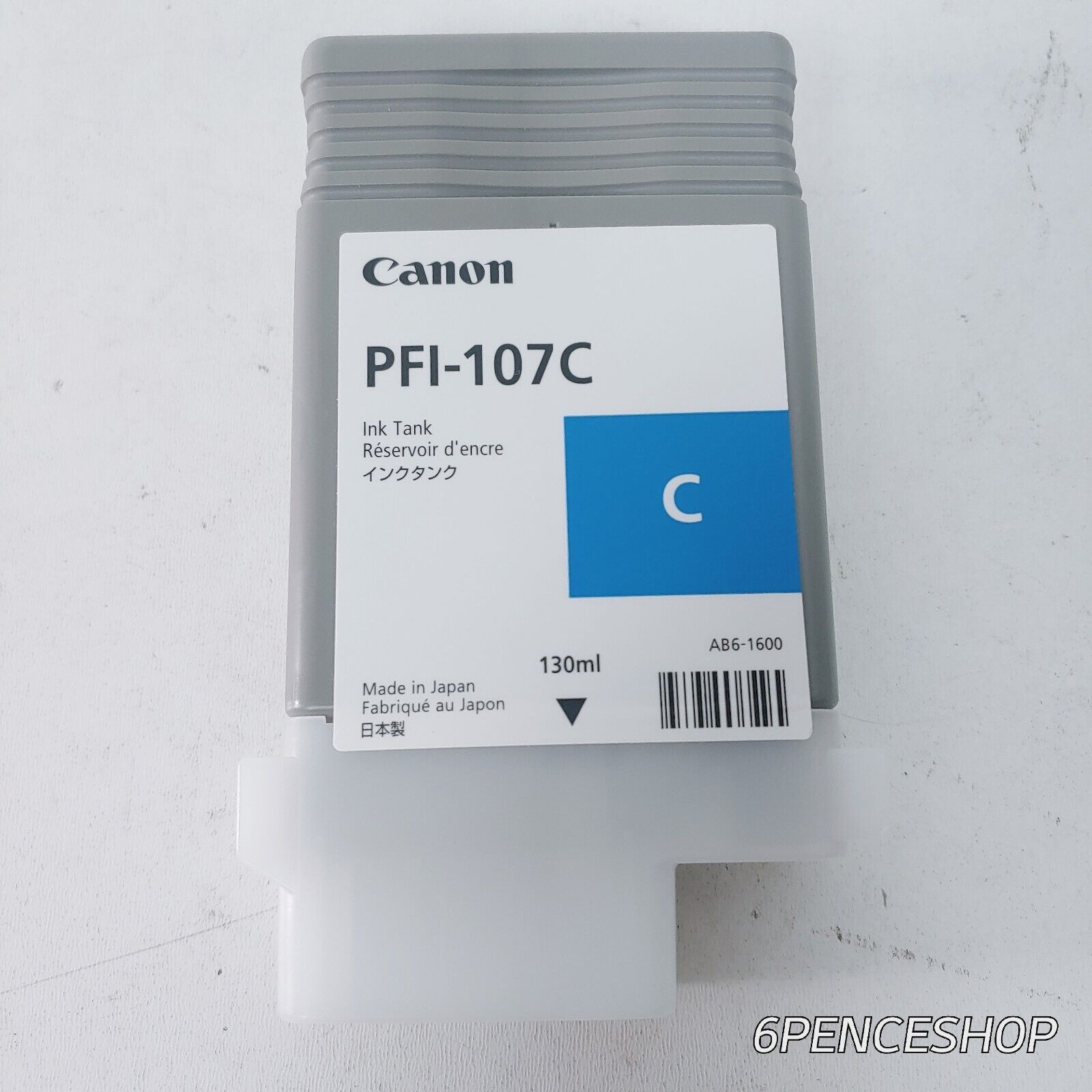 Used Canon PFI-107C Original Ink Cartridge - Cyan 6 oz. 186g Exp.02/2023